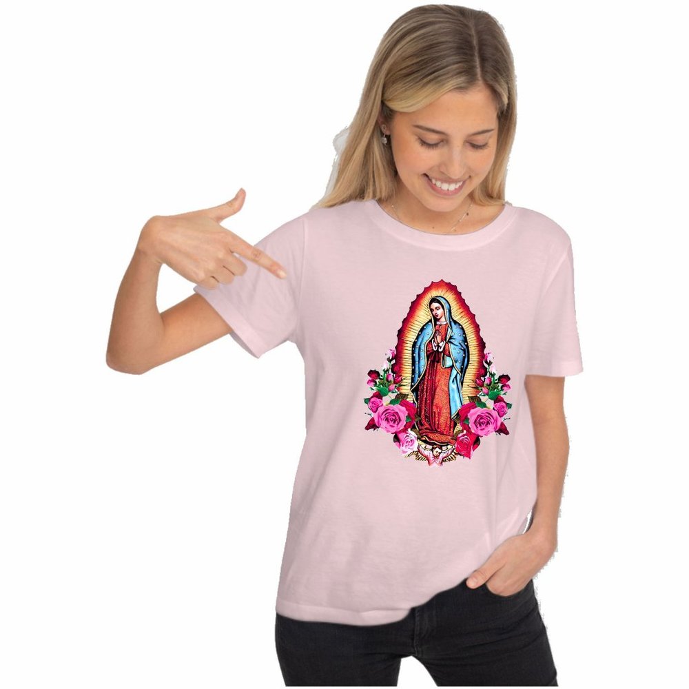 VIRGEN DE GUADALUPE T-SHIRT * PATRONA DE MEXICO WOMEN CASUAL BRAND NEW APPAREL
